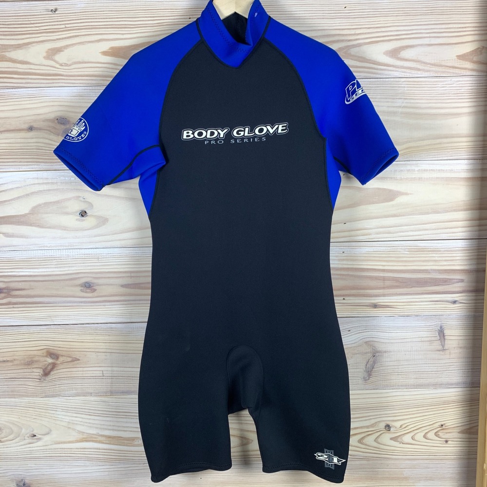 Body Glove Wetsuit‎ Mens L Blue Black Pro Series Shorty Spring Suit Surfing